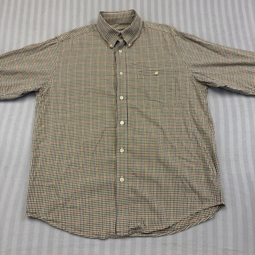 Orvis Shirt Mens Large Multicolor Check Long Sleeve Button Down Cotton‎